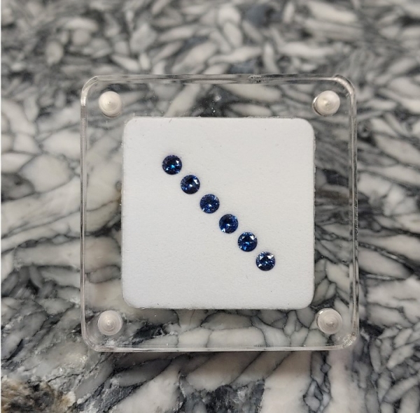 Faceted Benitoite Calibrated Color Line, 2.50 mm, Dark Blue