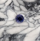 Faceted Benitoite, Round Cut, .45 cts., 4.4 mm, VVS