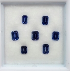 7 Faceted Benitoite Gemstones, Assorted Emerald Cuts, .95 ctw