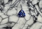 Faceted Benitoite, Round Cut, .74 cts., 5.2 mm, VVS
