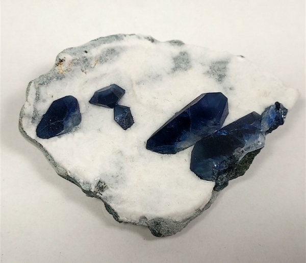 Benitoite with Natrolite, Benitoite Gem Mine, San Benito County, California