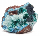 Dioptase with Plancheite, Quartz and Coronadite, Sanda Mine, Republic of Congo